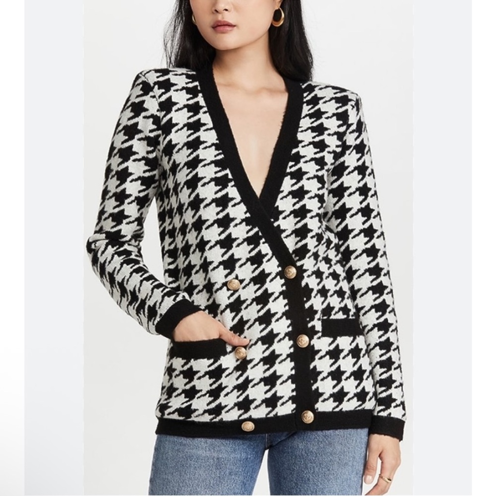 L'Agence Maddy Houndstooth Cardigan